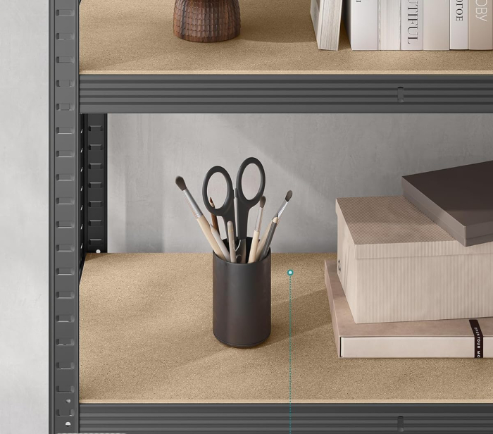 SONGMICS Raft de depozitare metalic, cu rafturi din MDF, 5 polite, max. 600 kg, 200x100x50cm, gri [7]