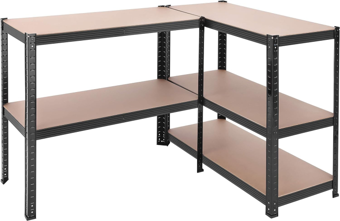 SONGMICS Raft de depozitare metalic, cu rafturi din MDF, 5 polite, max. 875 kg, 180x90x40cm, negru [8]