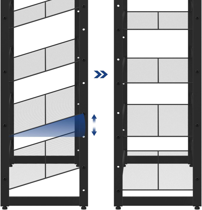 SONGMICS Raft pentru pantofi suprapozabil, pe 12 nivele, din metal, cu rafturi reglabile, pentru 48-60 perechi, 31x 93x223cm, negru [6]