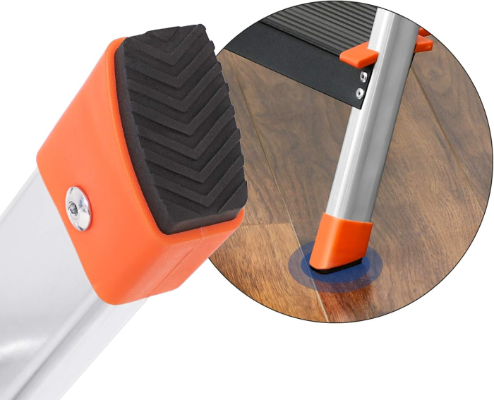 SONGMICS Scara aluminiu pliabila cu 4 trepte, latime trepte 12 cm, cu maner, sarcina 150 kg, 44x156 cm [5]