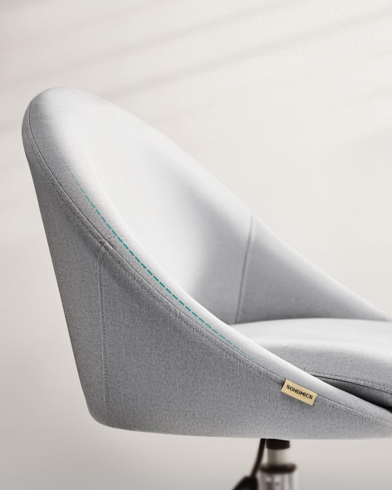 SONGMICS Scaun de birou ergonomic, inaltime reglabila, 60x60x(80-90) cm, gri [5]