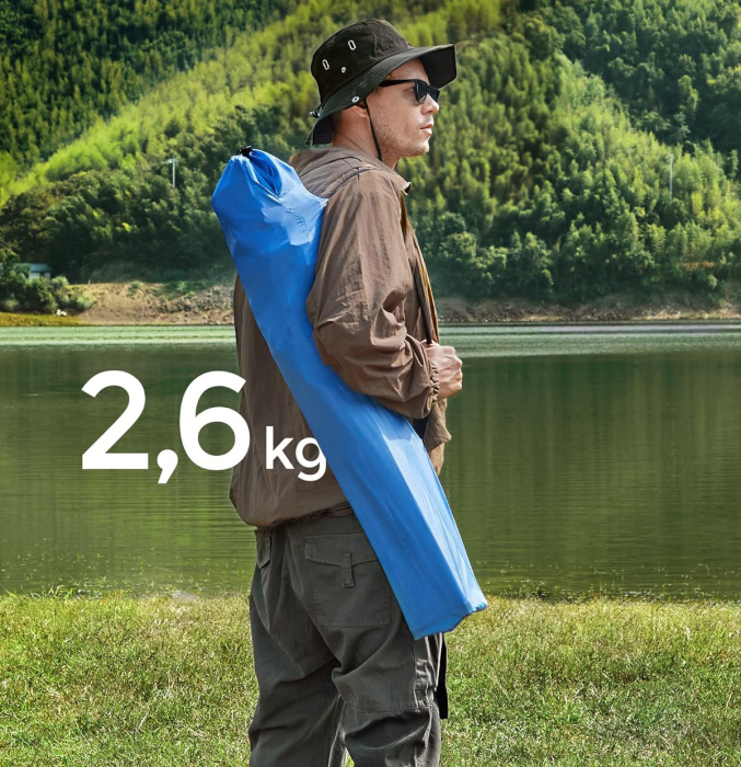 SONGMICS Set 2 scaune pliabile de camping sau pescuit, suport pahar, maxim 150kg, albastru [6]