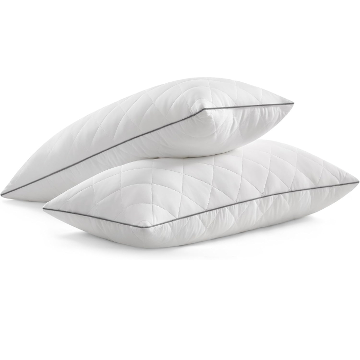 SONGMICS Set de 2 perne reversibile cu 2 fete pentru iarna sau vara, 40x80 cm, umplutura 650 g, alb [1]