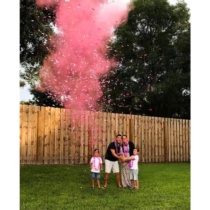 Spray Gender Reveal, , 260 ml, din Amidon de Porumb, Dezvaluire Gen Bebelusi, Roz [7]