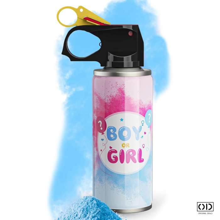 Spray Gender Reveal albastru 260 ml, amidon de porumb, pentru anuntarea unui baietel | ORIGINAL DEALS [5]