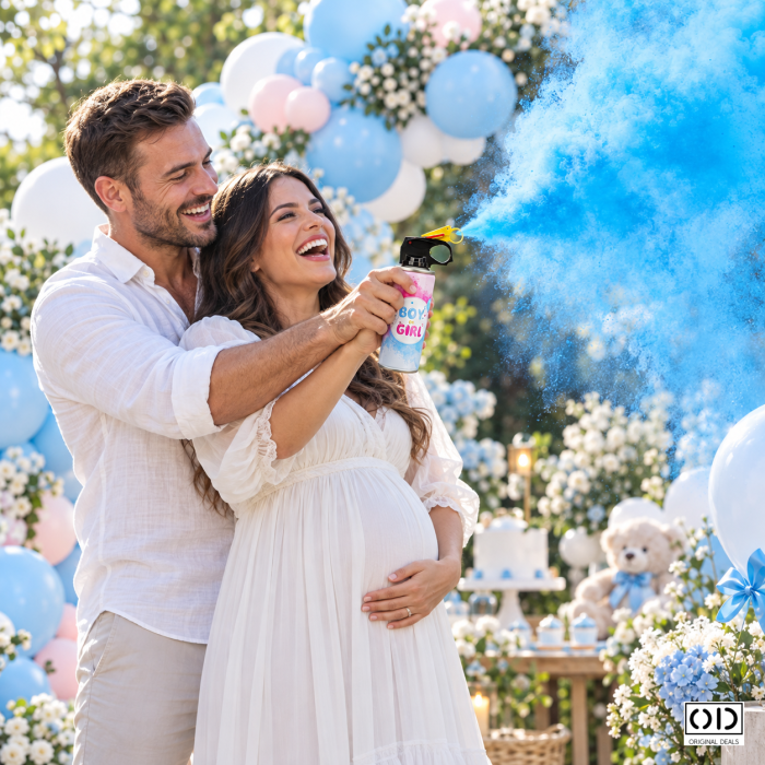 Spray Gender Reveal albastru 260 ml, amidon de porumb, pentru anuntarea unui baietel | ORIGINAL DEALS [9]