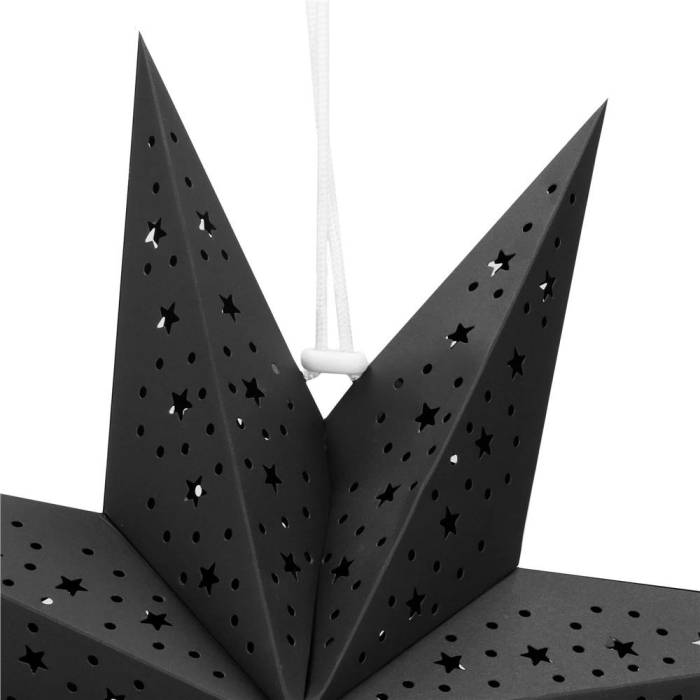 Stea decorativa 3D din hartie ajurata, 50cm, neagra [5]