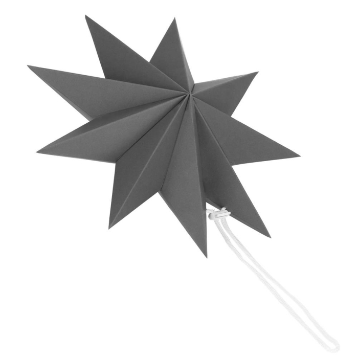 Stea decorativa 3D din hartie, cu 9 colturi, 30cm, argintie [12]