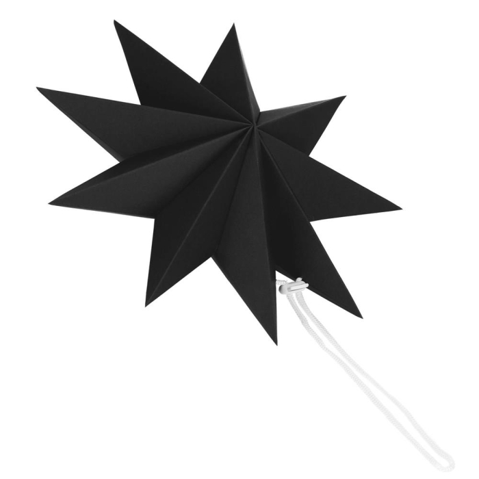 Stea decorativa 3D din hartie, cu 9 colturi, 30cm, neagra [11]