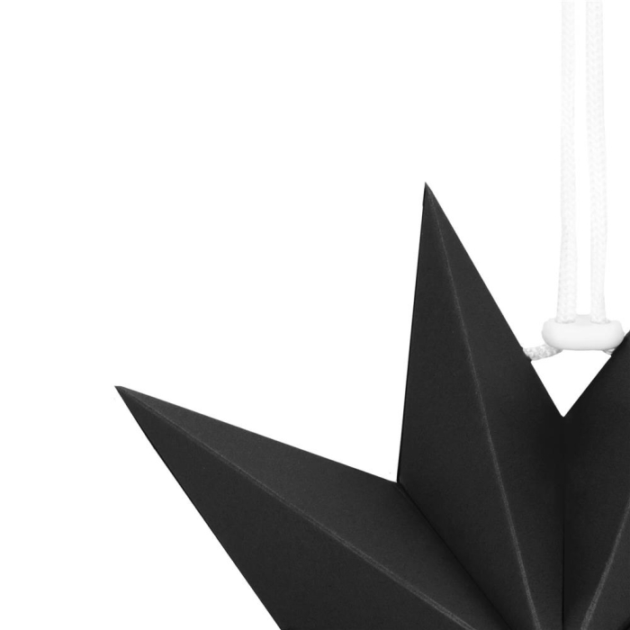 Stea decorativa 3D din hartie, cu 9 colturi, 30cm, neagra [5]