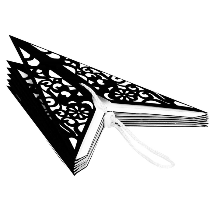 Stea decorativa 3D din hartie si pasla ajurata, 50cm, neagra [8]