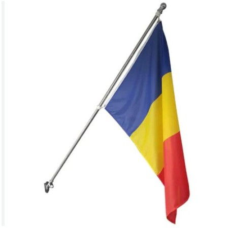 Steag Tricolor Romania, , Cu bat pentru fixare pe perete, 90 x 150 cm [5]