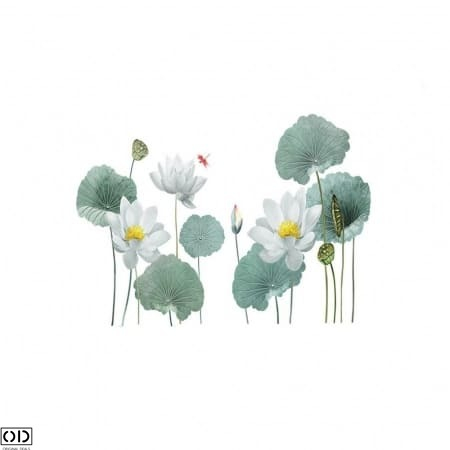 Sticker Autocolant Decorativ pentru Living si Camera, Flori de Lotus [4]