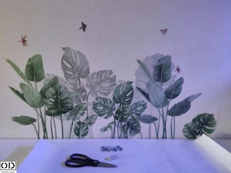 Sticker Autocolant Decorativ, Planta de Ghiveci, Monstera Deliciosa [3]
