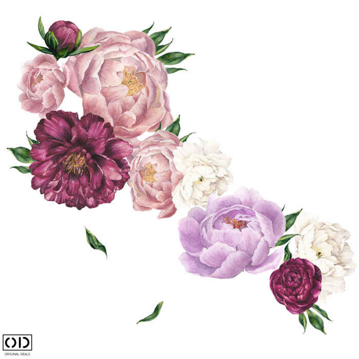 Sticker Autocolant, Flori Decorative Bujori, Roz [3]