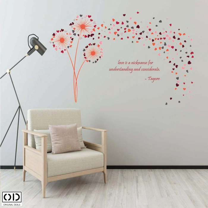 Sticker Autocolant, Papadii cu Inimioare si Mesaj Motivational, Original Deals® [2]