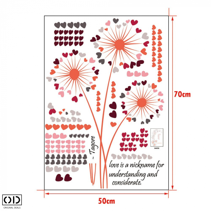 Sticker Autocolant, Papadii cu Inimioare si Mesaj Motivational, Original Deals® [6]
