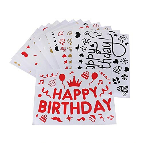 Sticker Autocolant pentru Baloane, , Tematica Aniversare, Model Happy Birthday, 29x21 cm, Rosu [2]