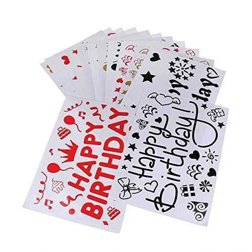 Sticker Autocolant pentru Baloane, , Tematica Aniversare, Model Happy Birthday, 29x21 cm, Rosu [3]