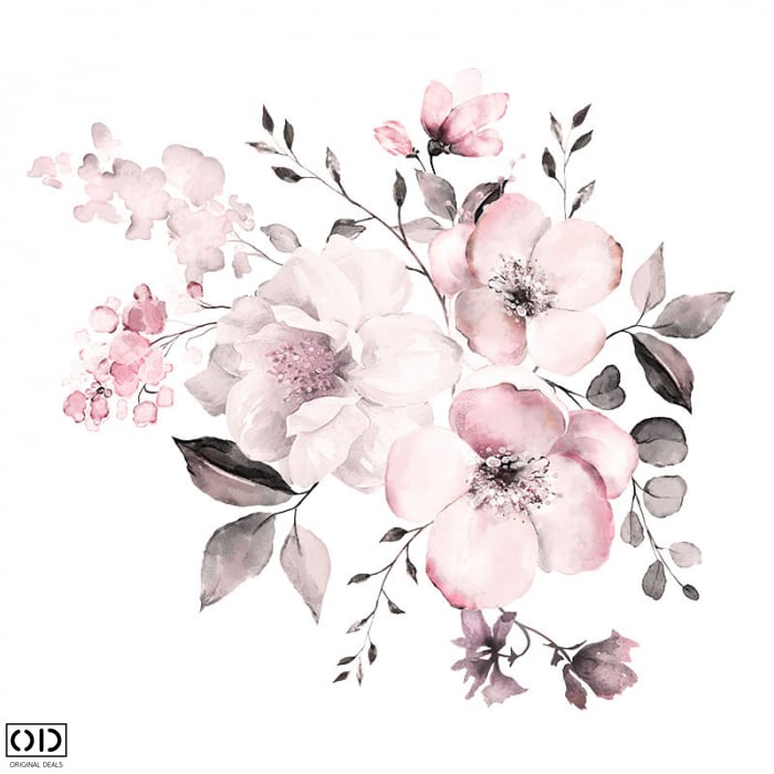 Sticker Autocolant pentru Perete cu Flori Decorative, Multicolor [6]