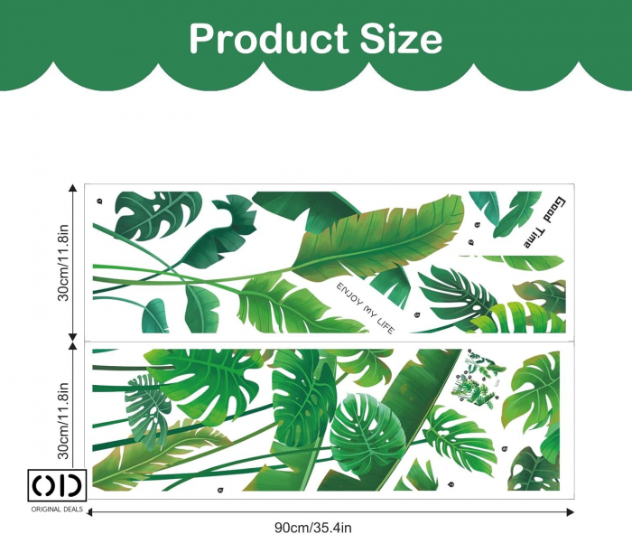 Sticker Autocolant pentru Perete sau Mobila Bucatarie, din PVC Autoadeziv, Model Frunze de Plante Exotice [9]