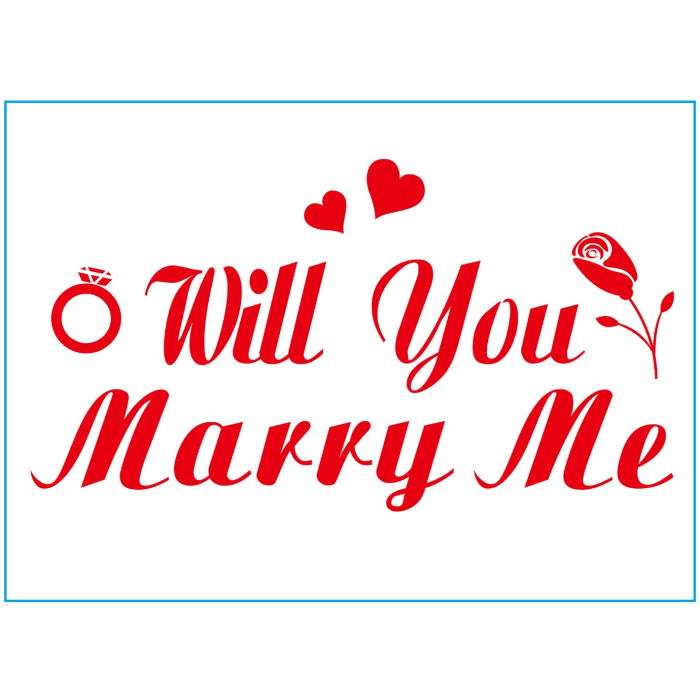 Sticker Autocolant, , Tematica Nunta, Model Scris Will You Marry Me, 21x29 cm, Rosu [3]