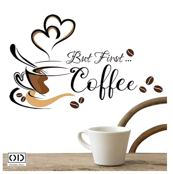 Sticker Decorativ pentru Perete sau Mobila Bucatarie, din PVC Autoadeziv, Model Ceasca de Cafea [6]