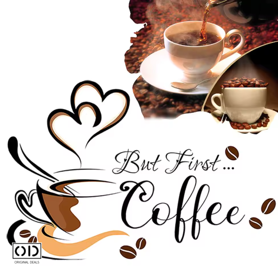 Sticker Decorativ pentru Perete sau Mobila Bucatarie, din PVC Autoadeziv, Model Ceasca de Cafea [5]