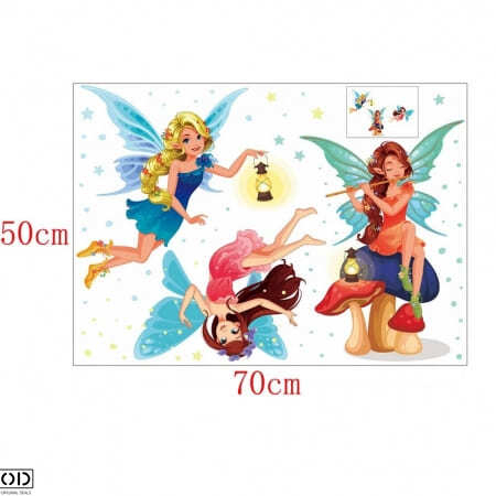 Sticker Decorativ pentru Camera Copilului, 3 Zane Ursitoare, 50 x 70 cm, Autoadeziv [6]