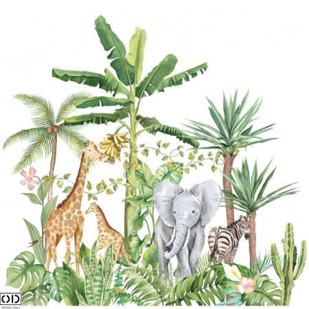 Sticker Decorativ pentru Living si Camera, Animale Salbatice din Safari, 60 x 90 cm [2]