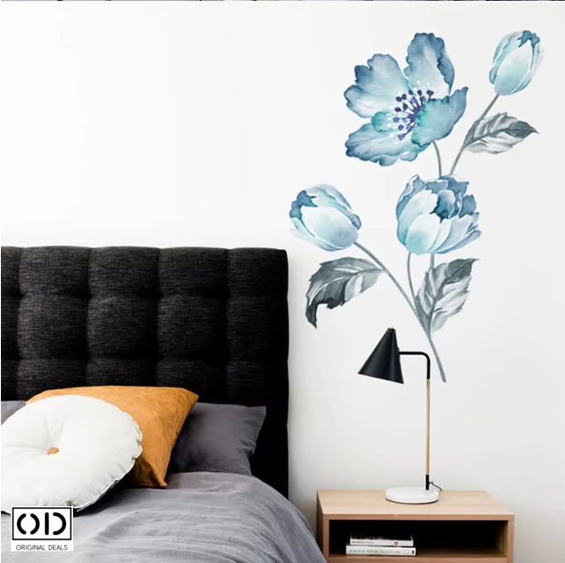 Sticker Decorativ pentru Perete, Mobila, sau Geam, Model Floare de Bujor, Autocolant din Vinil PVC [4]