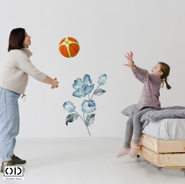 Sticker Decorativ pentru Perete, Mobila, sau Geam, Model Floare de Bujor, Autocolant din Vinil PVC [7]