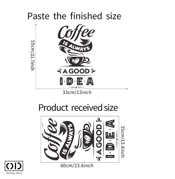 Sticker Autocolant pentru Perete sau Mobila Bucatarie, din PVC Autoadeziv, Model Cafea o Idee Buna [6]