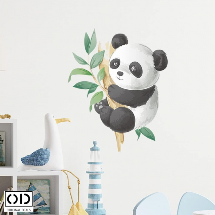 Sticker Decorativ pentru Perete sau Mobila, din PVC Autoadeziv, Model Urs Panda [3]