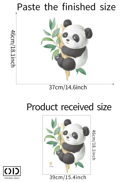 Sticker Decorativ pentru Perete sau Mobila, din PVC Autoadeziv, Model Urs Panda [14]