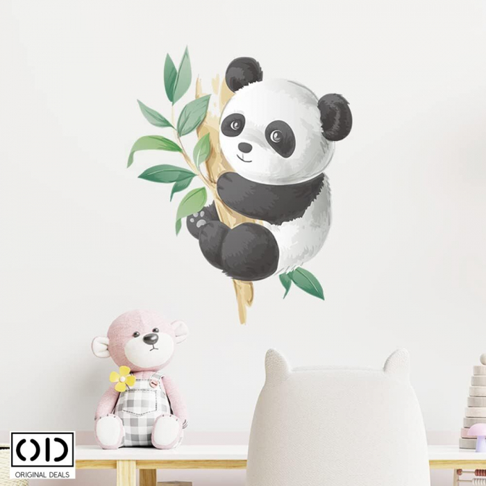 Sticker Decorativ pentru Perete sau Mobila, din PVC Autoadeziv, Model Urs Panda [4]