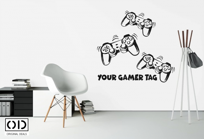 Sticker Decorativ Gaming, Autoadeziv pentru Perete, Mobila sau Sticla, Model Joystick Consola Playstation [7]