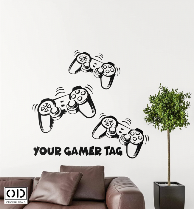 Sticker Decorativ Gaming, Autoadeziv pentru Perete, Mobila sau Sticla, Model Joystick Consola Playstation [9]
