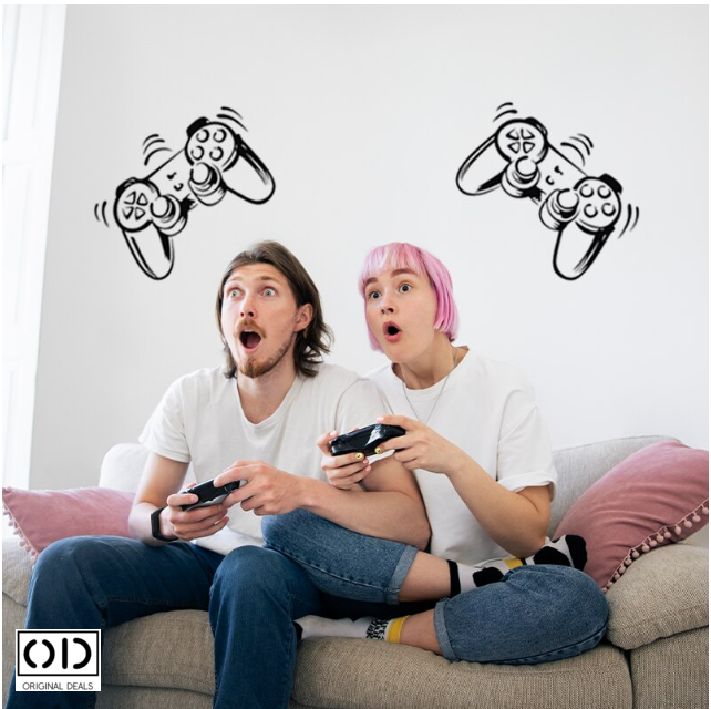 Sticker Decorativ Gaming, Autoadeziv pentru Perete, Mobila sau Sticla, Model Joystick Consola Playstation [2]