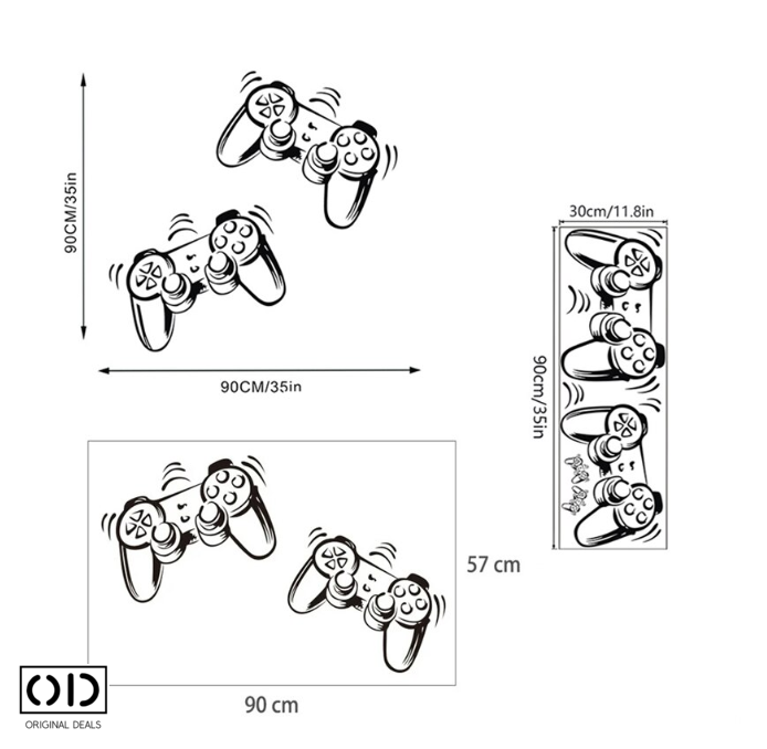Sticker Decorativ Gaming, Autoadeziv pentru Perete, Mobila sau Sticla, Model Joystick Consola Playstation [10]