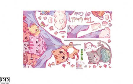 Sticker Decorativ pentru Usa, Pisicute, Autocolant Adeziv, 90 x 60 cm [5]