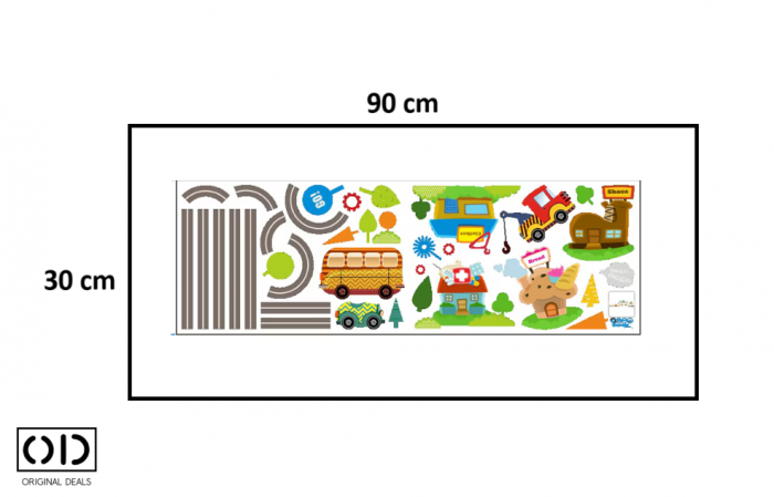 Sticker Educativ pentru Camera Copilului, Autoadeziv, Se lipeste pe Perete, Mobila sau Sticla, Model cu Pista Formula 1 [7]