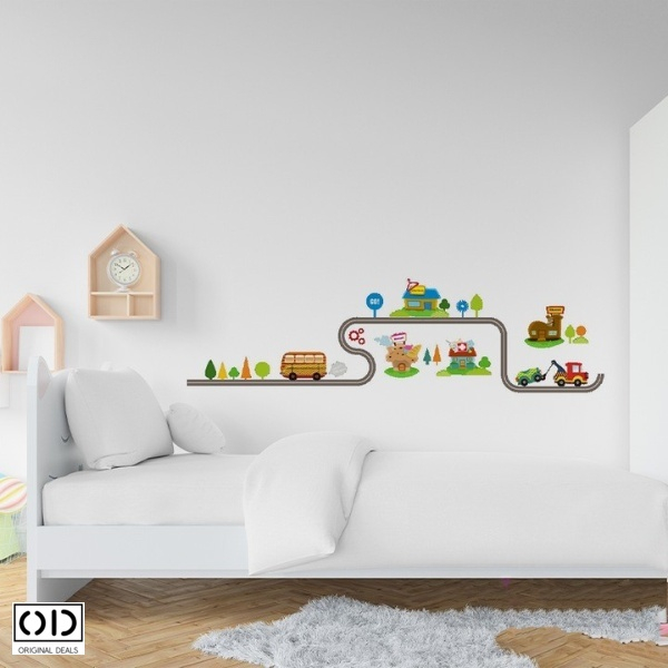 Sticker Educativ pentru Camera Copilului, Autoadeziv, Se lipeste pe Perete, Mobila sau Sticla, Model cu Pista Formula 1 [3]