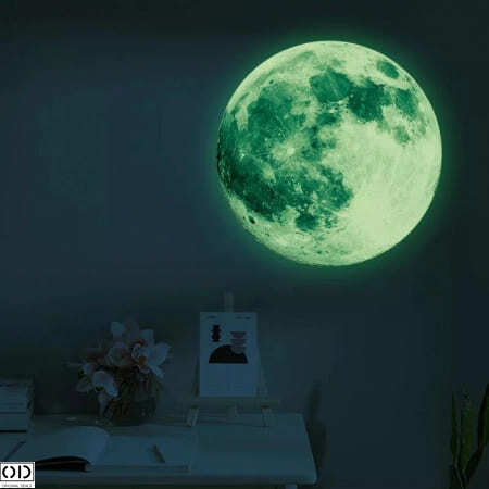 Sticker Fosforescent, Luna Satelitul Natural al Pamantului, Luminos la Intuneric, Autoadeziv, 20cm [3]