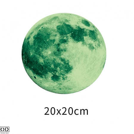 Sticker Fosforescent, Luna Satelitul Natural al Pamantului, Luminos la Intuneric, Autoadeziv, 20cm [4]