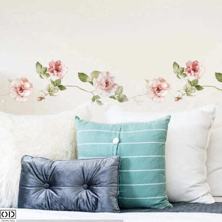Sticker pentru Pereti si Multisuprafete, Trandafiri Salbatici Cataratori Sticker Perete Frunze Tropicale Decoarative Padure Savana Decor Design Interior Natura Frunze si Plante Naturale Sticker Decor [7]