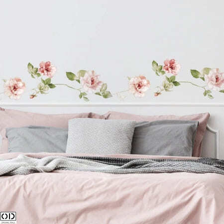 Sticker pentru Pereti si Multisuprafete, Trandafiri Salbatici Cataratori Sticker Perete Frunze Tropicale Decoarative Padure Savana Decor Design Interior Natura Frunze si Plante Naturale Sticker Decor [2]