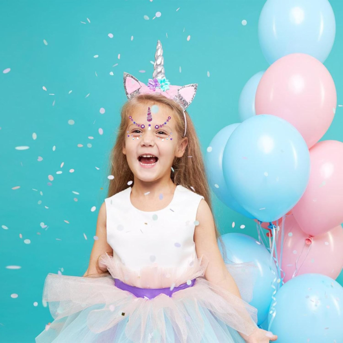 Sticker Temporar pentru Fata, , pentru Machiaj, Face Art, Halloween, Teatru, Model Unicorn, Multicolor [4]