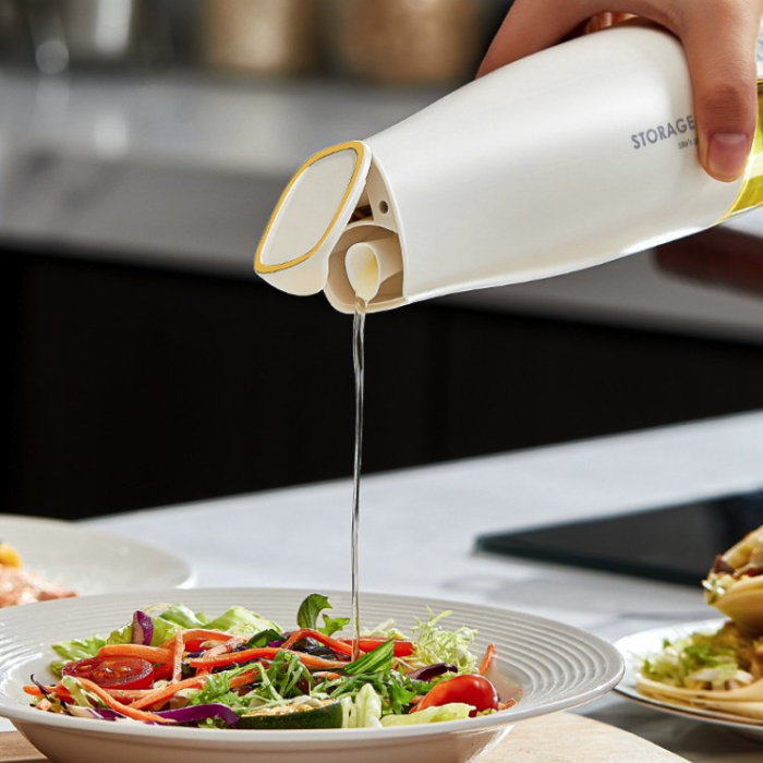 Sticla de Ulei Automata, , Sticla pentru Lichide de Bucatarie, 23.7 x 7.25 cm, Volum 550 ml, Alba [3]