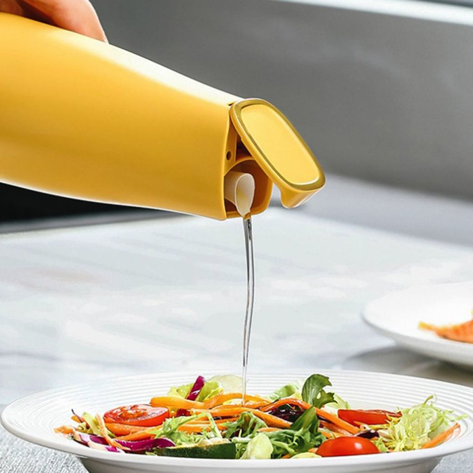 Sticla de Ulei Automata, , Sticla pentru Lichide de Bucatarie, 23.7 x 7.25 cm, Volum 550 ml, Galbena [3]